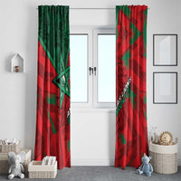Morocco Football Window Curtain Pentagram Red Lion African