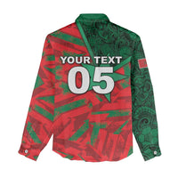 Custom Morocco Football Women Casual Shirt Pentagram Red Lion African