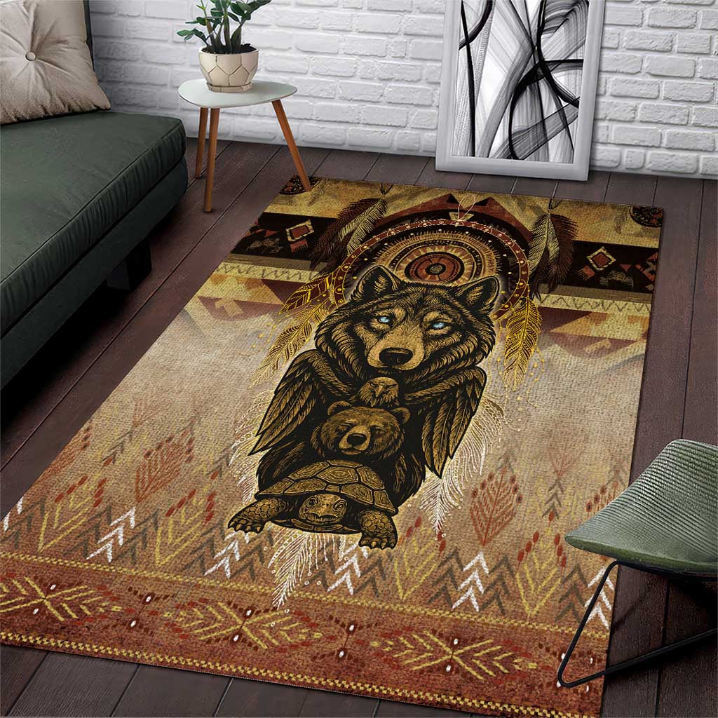 Native American Animal Spirit Area Rug