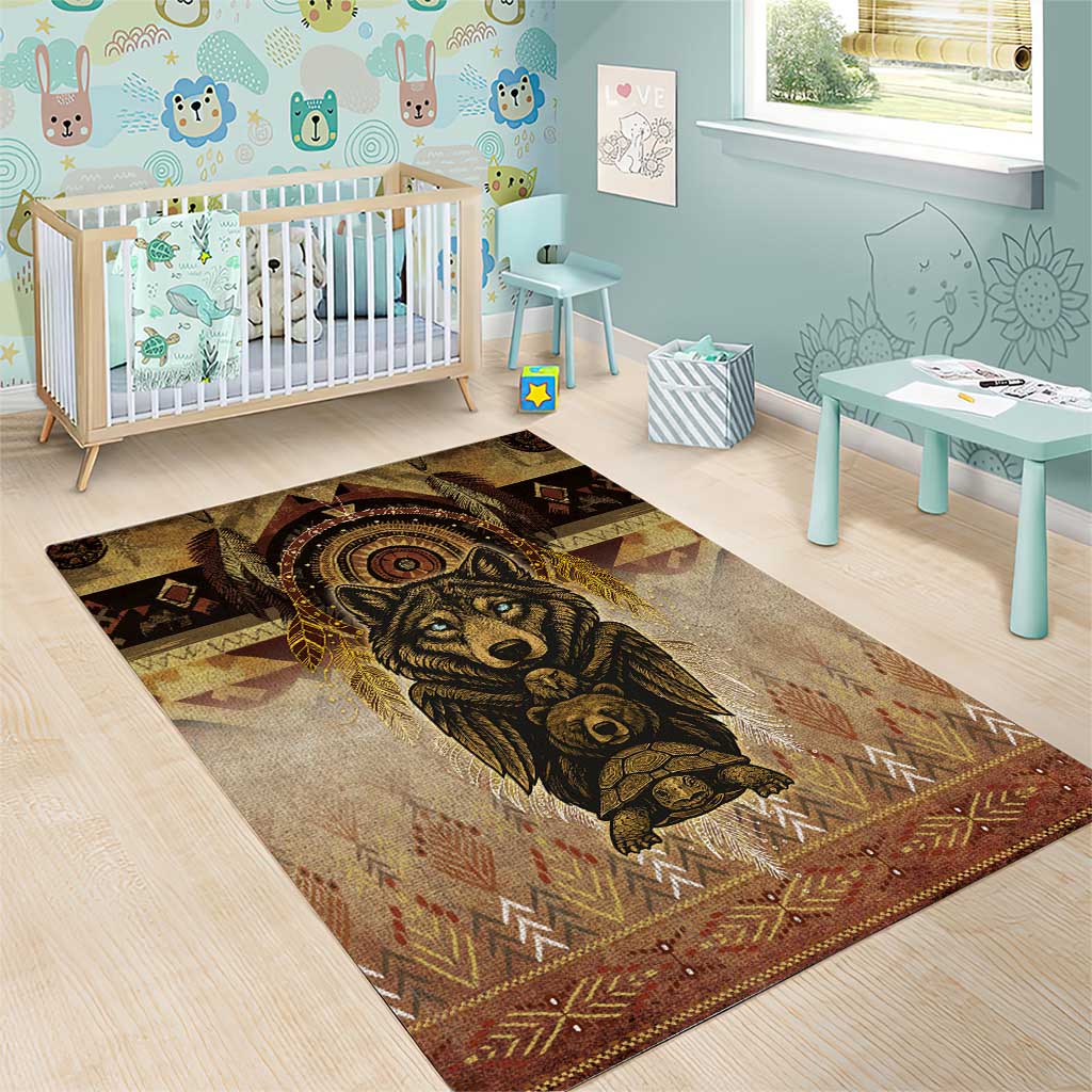 Native American Animal Spirit Area Rug
