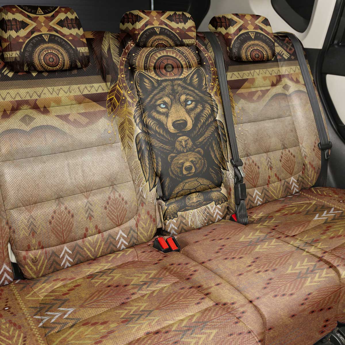 Native American Animal Spirit Back Car Seat Cover
