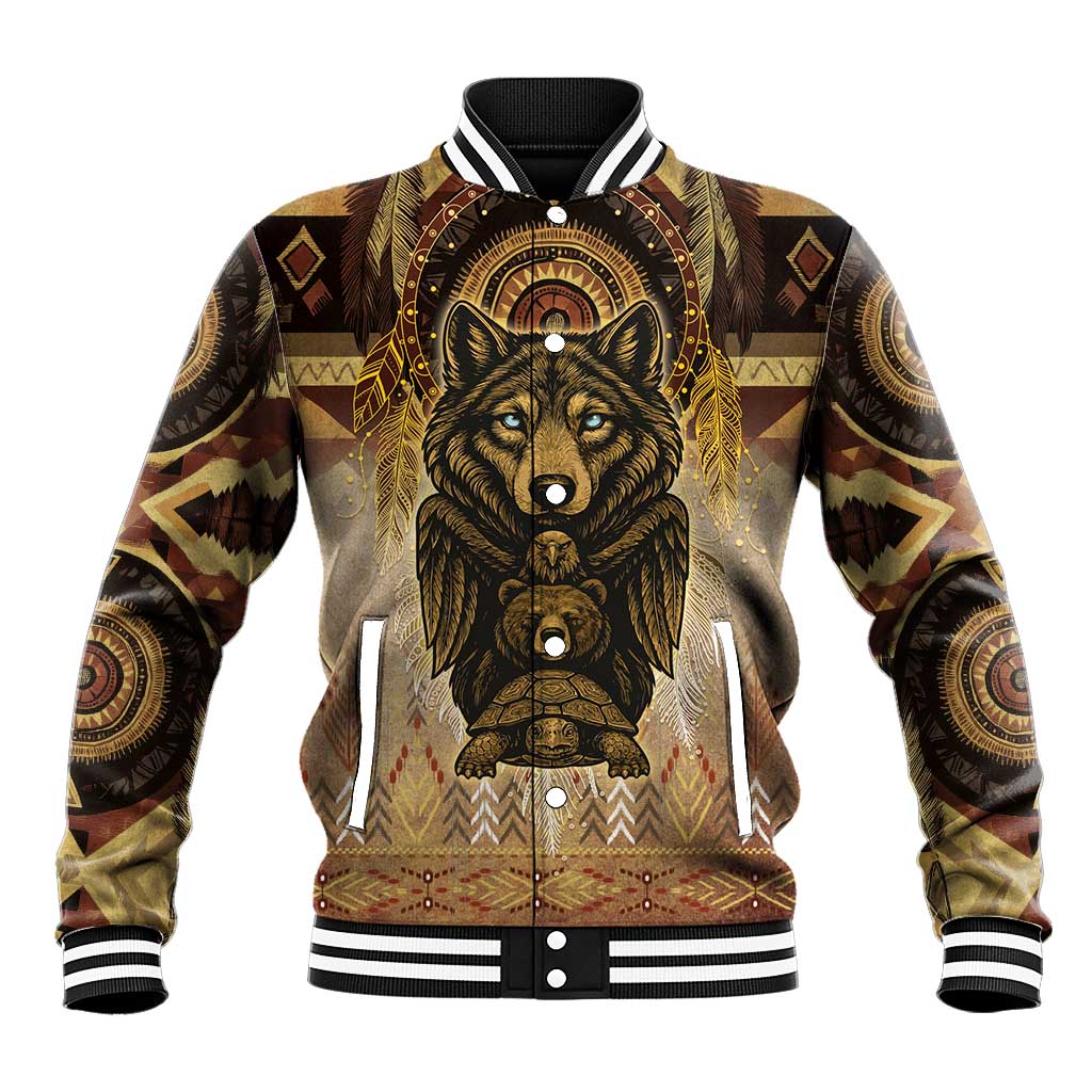 Native American Animal Spirit Baseball Jacket