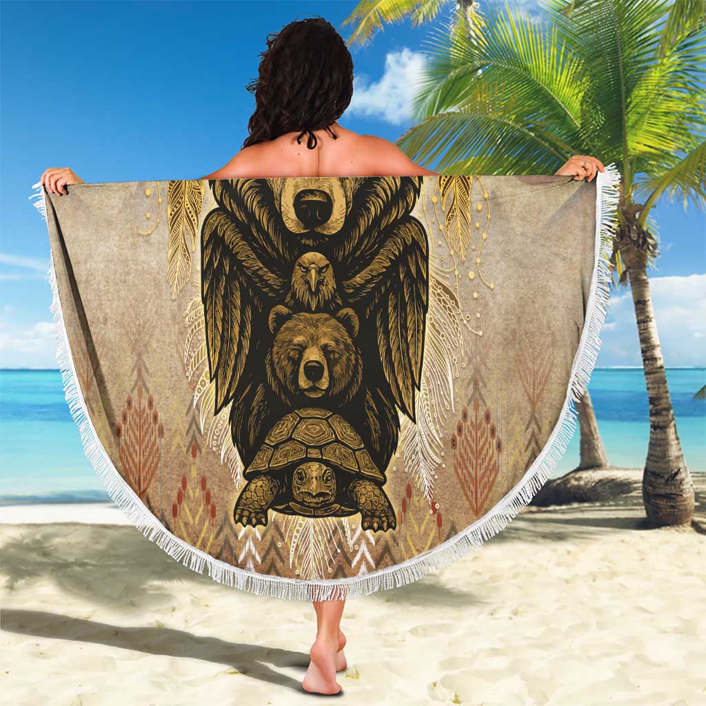 Native American Animal Spirit Beach Blanket