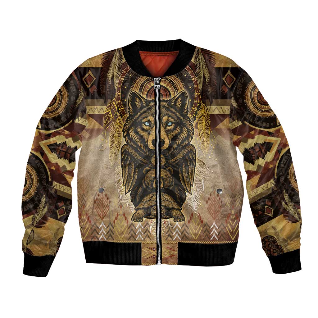Native American Animal Spirit Bomber Jacket