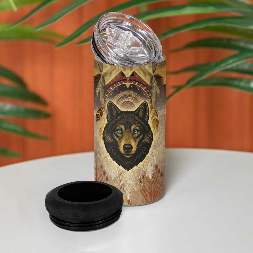Native American Animal Spirit 4 in 1 Can Cooler Tumbler