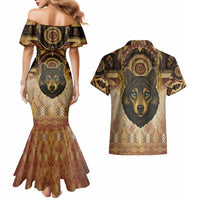 Native American Animal Spirit Couples Matching Mermaid Dress and Hawaiian Shirt