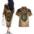 Native American Animal Spirit Couples Matching Off The Shoulder Long Sleeve Dress and Hawaiian Shirt