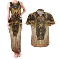 Native American Animal Spirit Couples Matching Tank Maxi Dress and Hawaiian Shirt