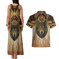 Native American Animal Spirit Couples Matching Tank Maxi Dress and Hawaiian Shirt