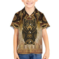 Native American Animal Spirit Family Matching Long Sleeve Bodycon Dress and Hawaiian Shirt