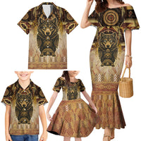 Native American Animal Spirit Family Matching Mermaid Dress and Hawaiian Shirt
