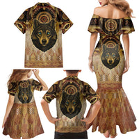 Native American Animal Spirit Family Matching Mermaid Dress and Hawaiian Shirt