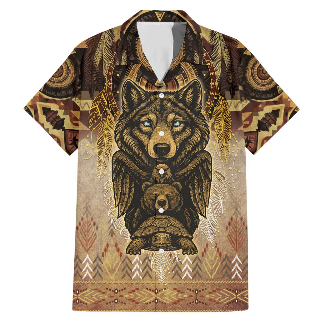 Native American Animal Spirit Family Matching Mermaid Dress and Hawaiian Shirt