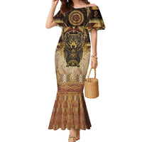 Native American Animal Spirit Family Matching Mermaid Dress and Hawaiian Shirt