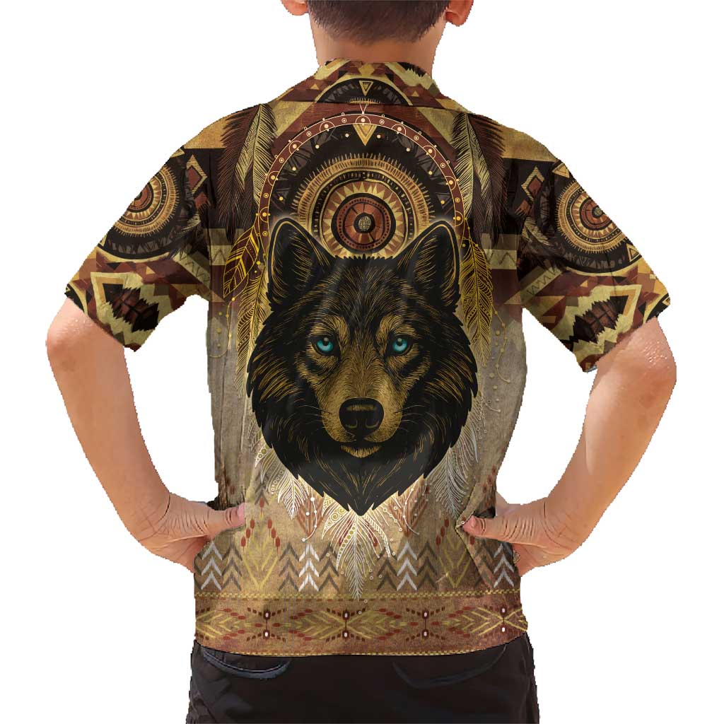 Native American Animal Spirit Family Matching Short Sleeve Bodycon Dress and Hawaiian Shirt