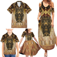 Native American Animal Spirit Family Matching Summer Maxi Dress and Hawaiian Shirt