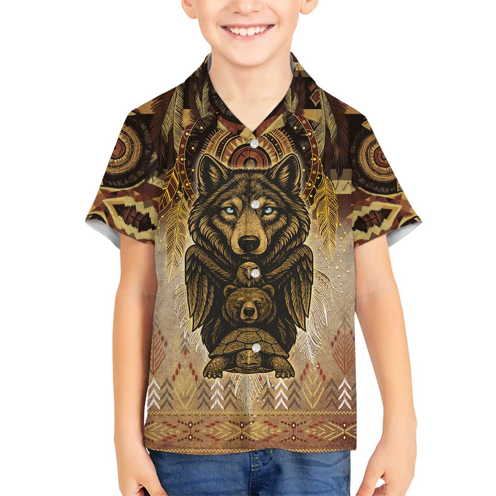 Native American Animal Spirit Family Matching Summer Maxi Dress and Hawaiian Shirt