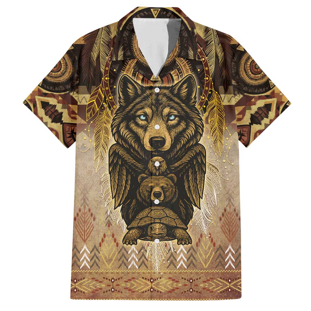 Native American Animal Spirit Family Matching Tank Maxi Dress and Hawaiian Shirt