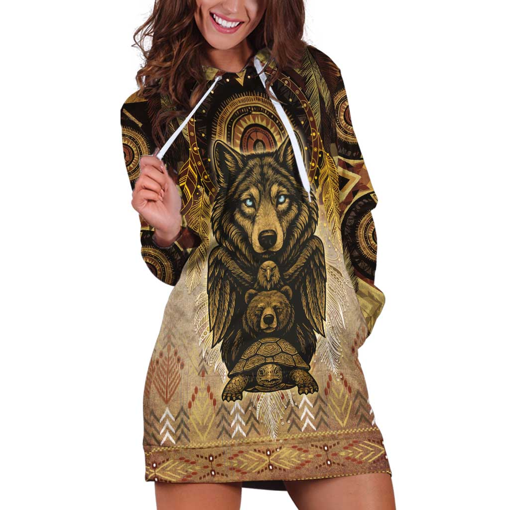 Native American Animal Spirit Hoodie Dress