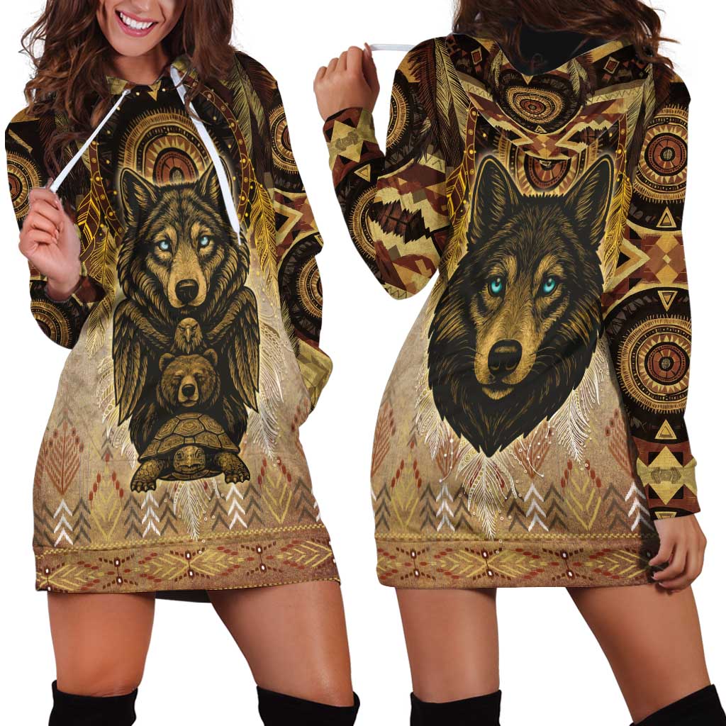 Native American Animal Spirit Hoodie Dress