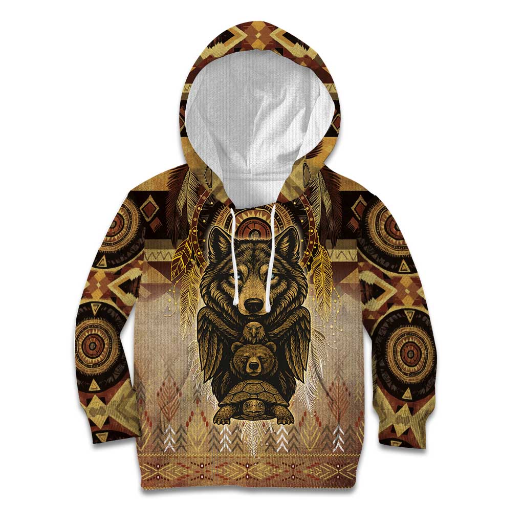 Native American Animal Spirit Kid Hoodie