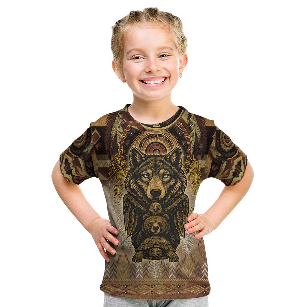 Native American Animal Spirit Kid T Shirt