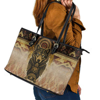 Native American Animal Spirit Leather Tote Bag