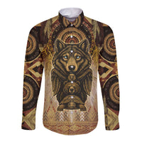 Native American Animal Spirit Long Sleeve Button Shirt