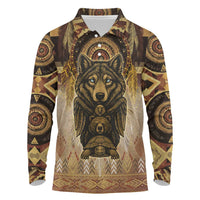 Native American Animal Spirit Long Sleeve Polo Shirt