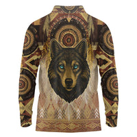 Native American Animal Spirit Long Sleeve Polo Shirt