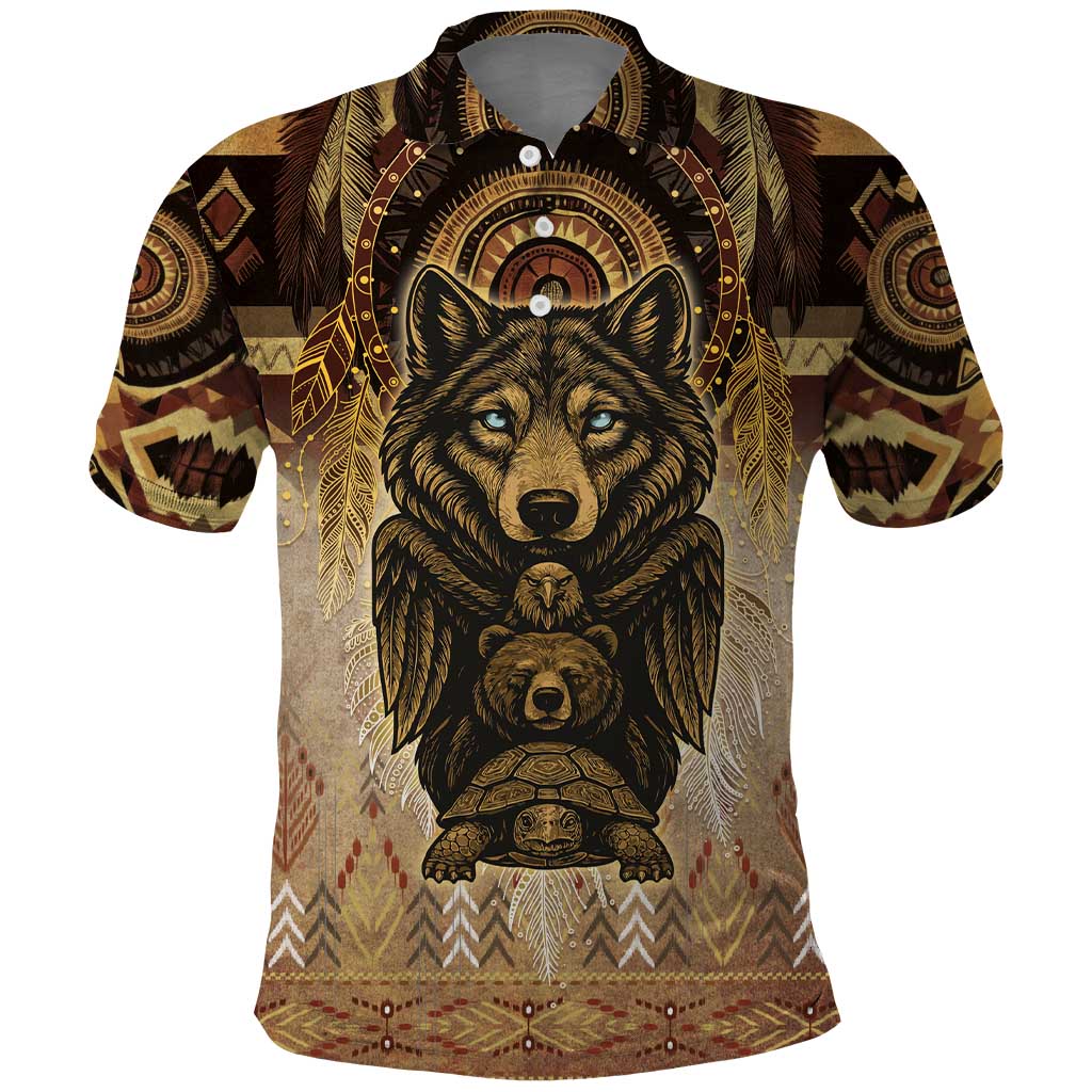 Native American Animal Spirit Polo Shirt