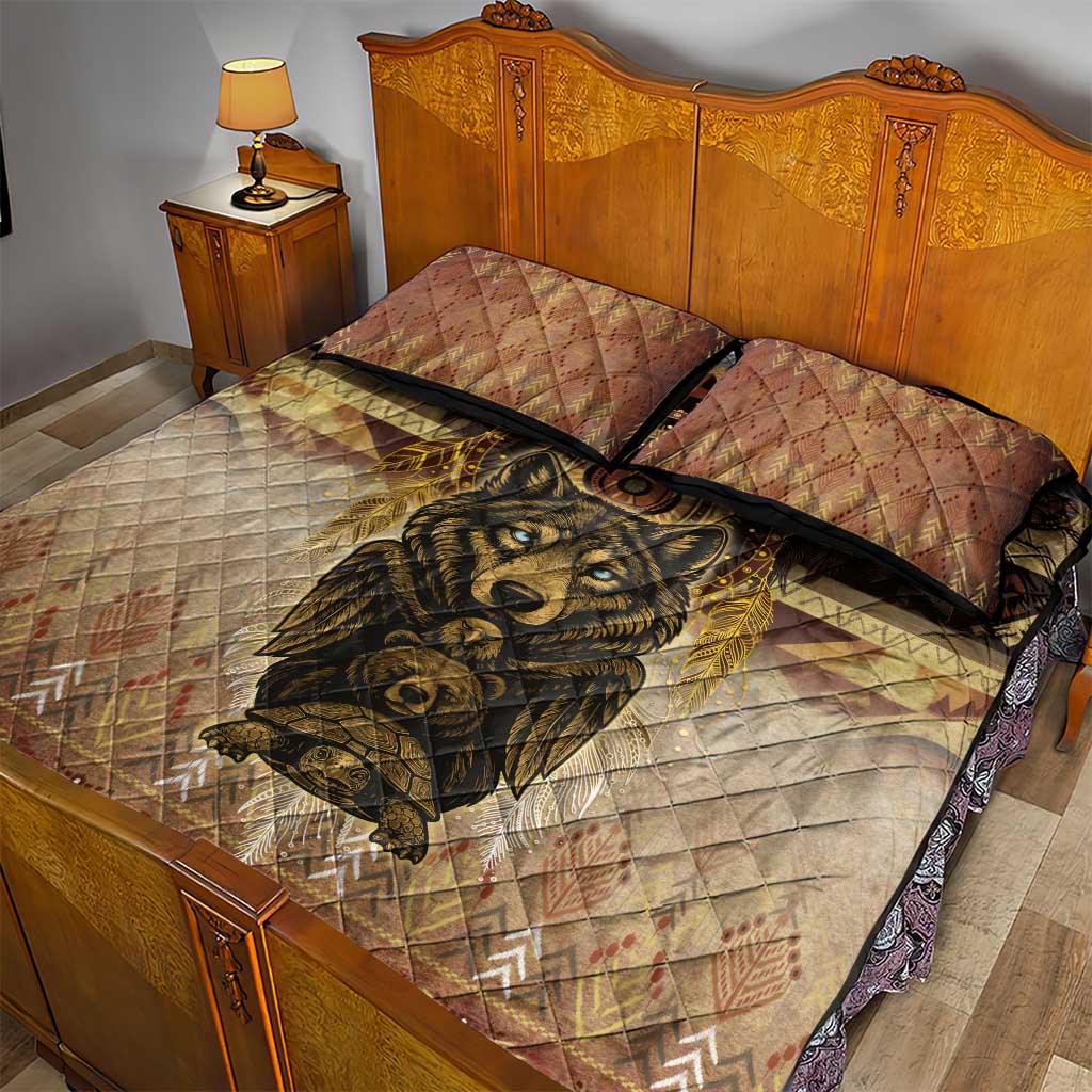 Native American Animal Spirit Quilt Bed Set