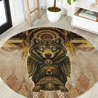 Native American Animal Spirit Round Carpet