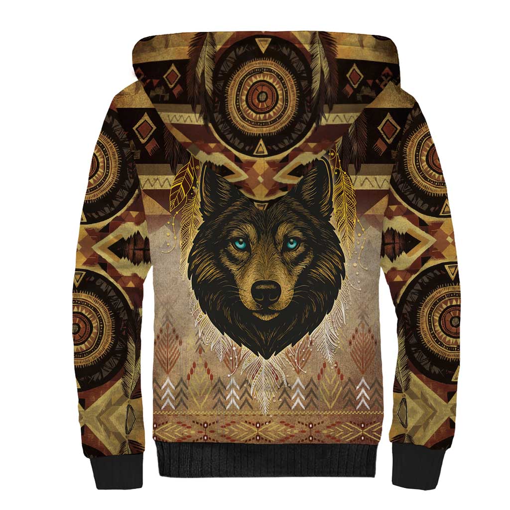 Native American Animal Spirit Sherpa Hoodie