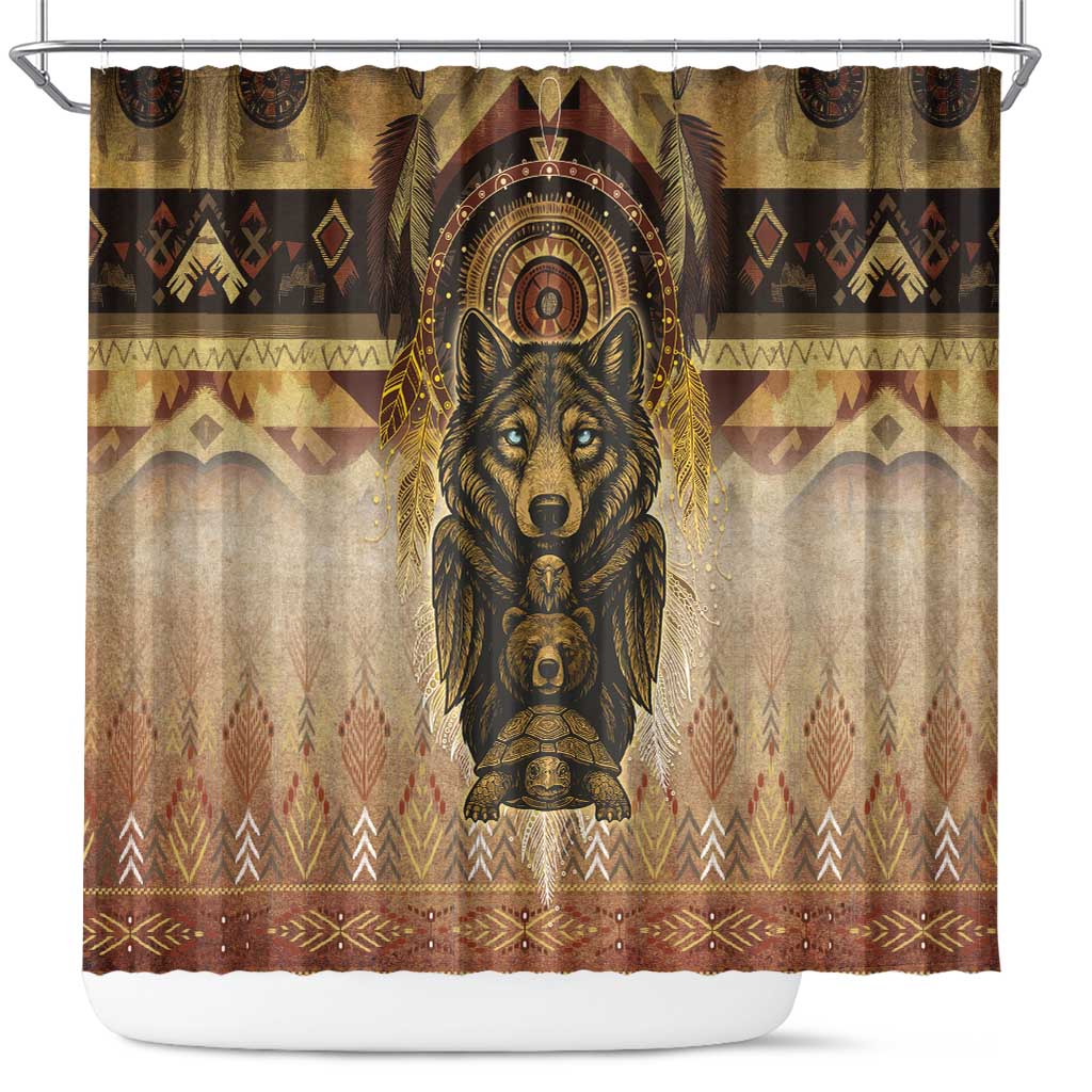 Native American Animal Spirit Shower Curtain