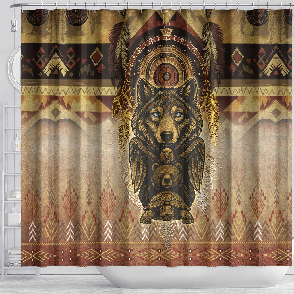 Native American Animal Spirit Shower Curtain