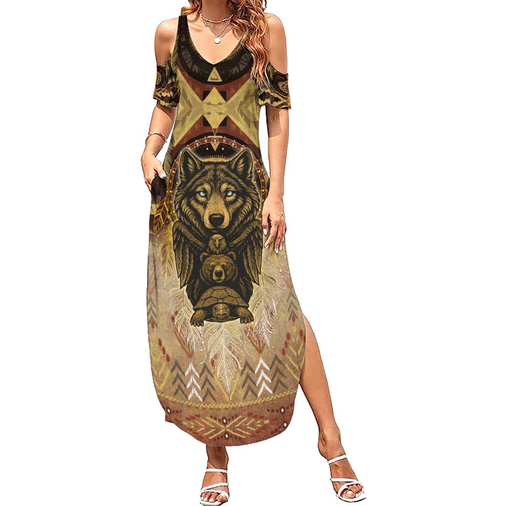 Native American Animal Spirit Summer Maxi Dress