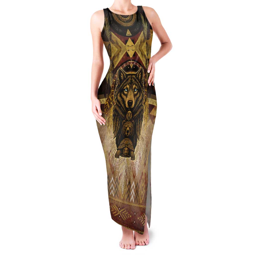Native American Animal Spirit Tank Maxi Dress