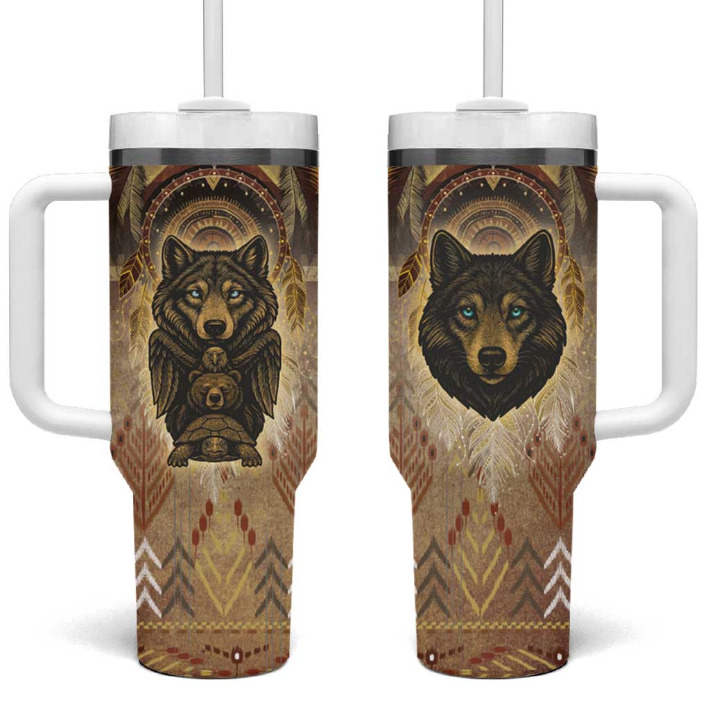 Native American Animal Spirit Tumbler With Handle