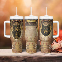 Native American Animal Spirit Tumbler With Handle
