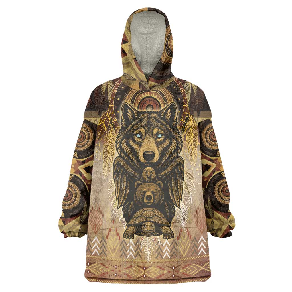 Native American Animal Spirit Wearable Blanket Hoodie