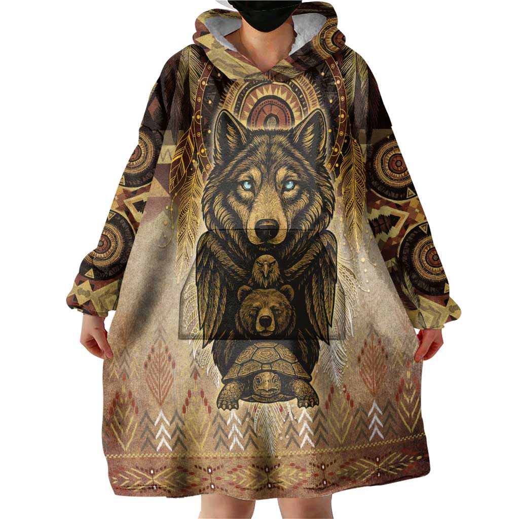 Native American Animal Spirit Wearable Blanket Hoodie