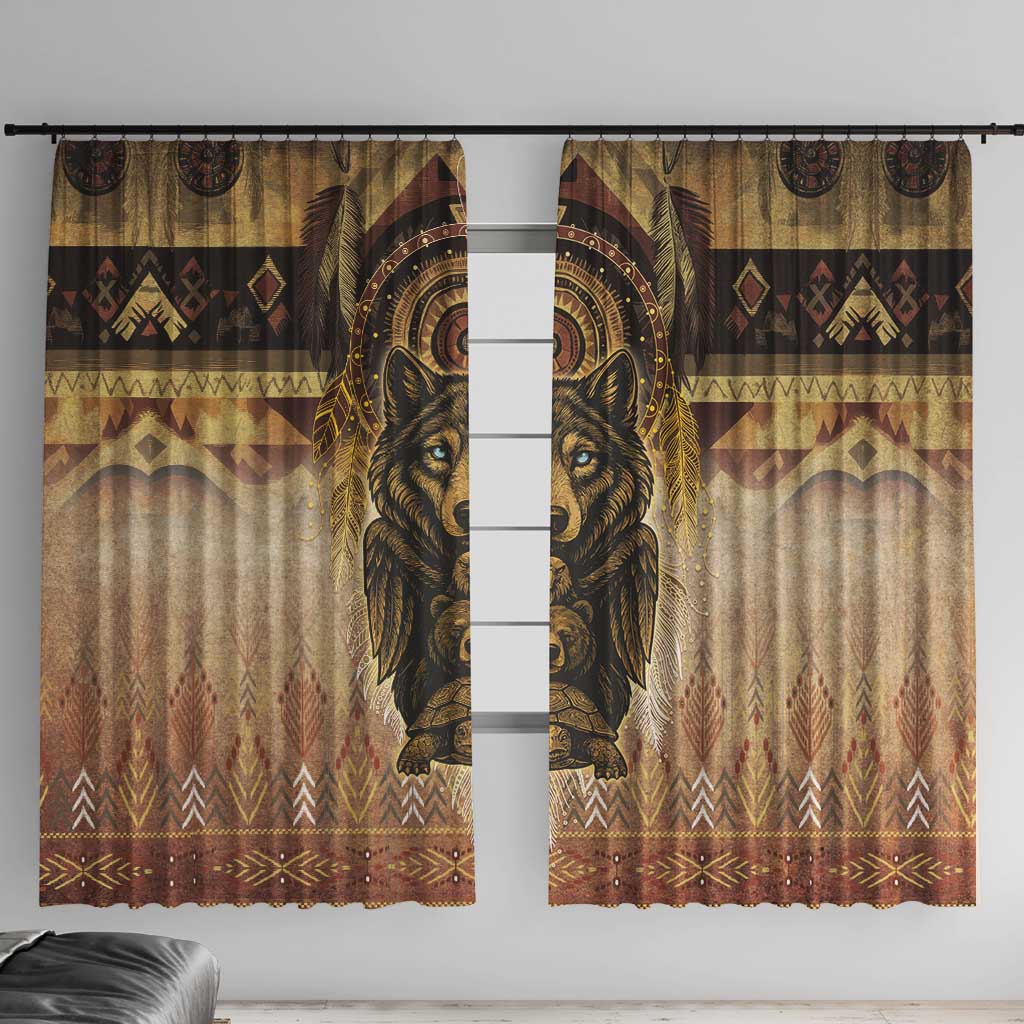 Native American Animal Spirit Window Curtain