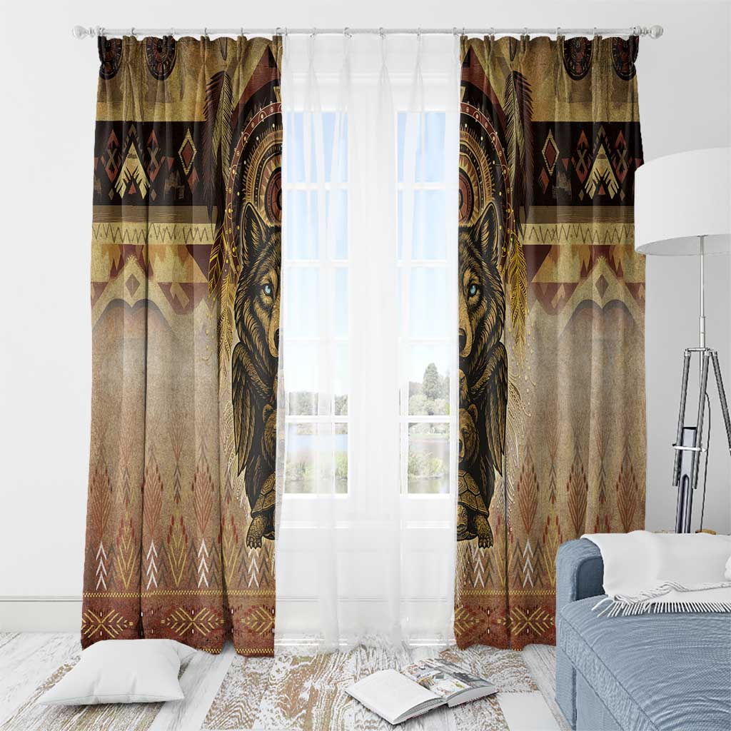 Native American Animal Spirit Window Curtain