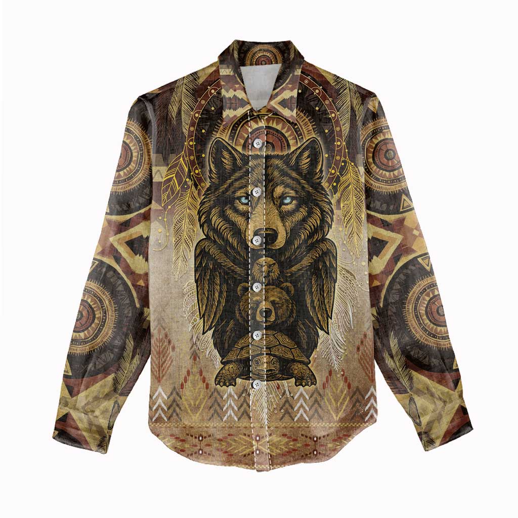 Native American Animal Spirit Women Casual Shirt