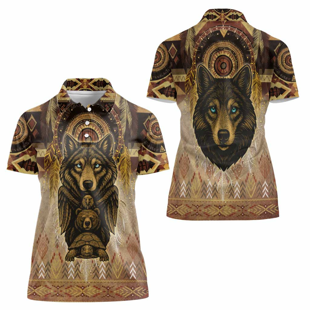 Native American Animal Spirit Women Polo Shirt