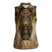 Native American Animal Spirit Women Sleeveless Polo Shirt