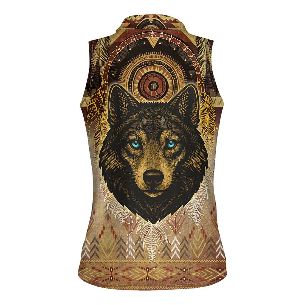 Native American Animal Spirit Women Sleeveless Polo Shirt