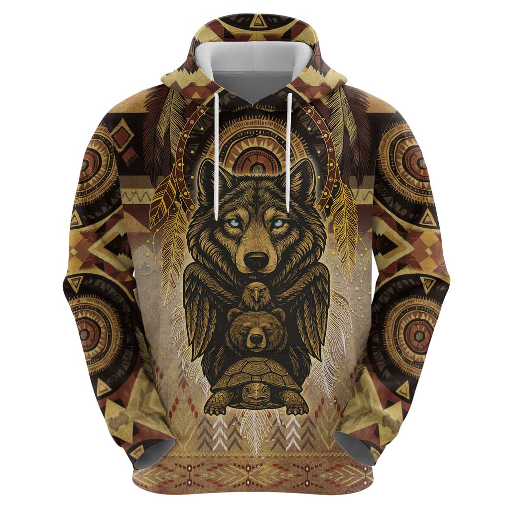 Native American Animal Spirit Zip Hoodie