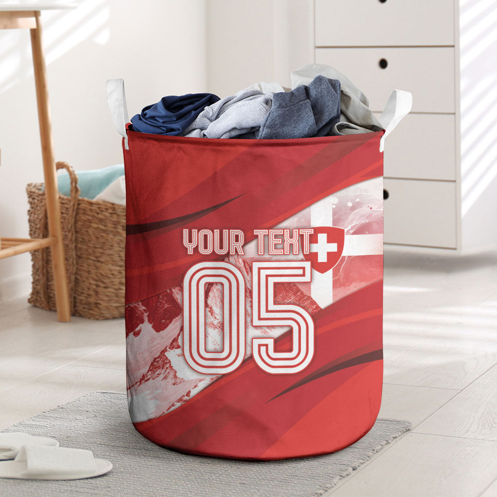 Custom Switzerland Football Laundry Basket Matterhorn Snow Shield
